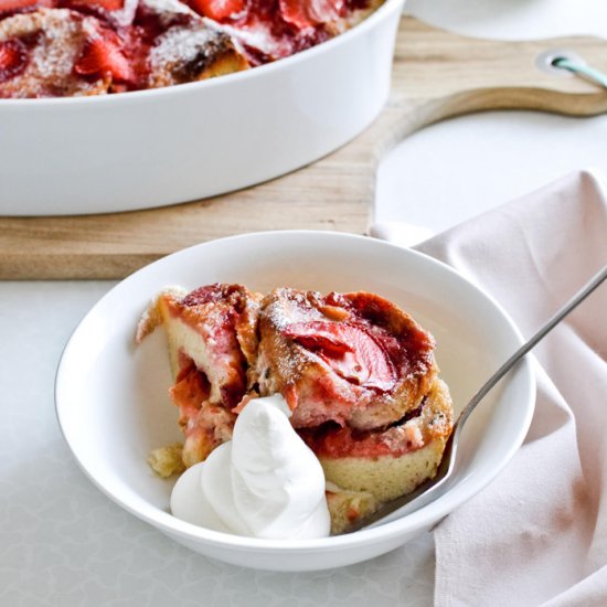 Strawberry Challah Bread Pudding