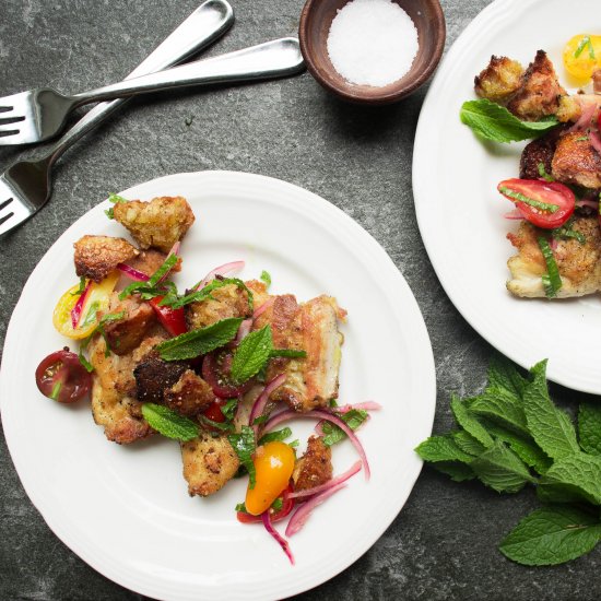 Pan Fried Chicken & Mint Panzanella