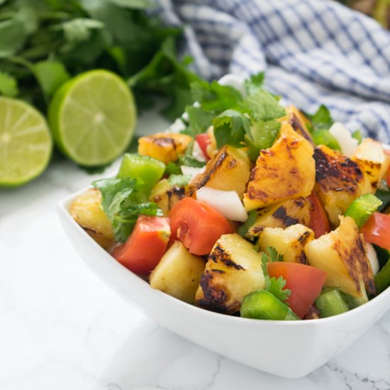 Paleo Warm Grilled Pineapple Salsa