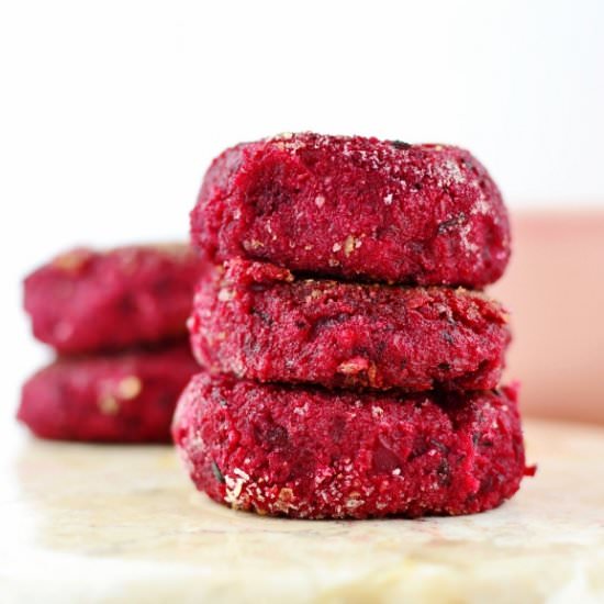 Beetroot and polenta cakes