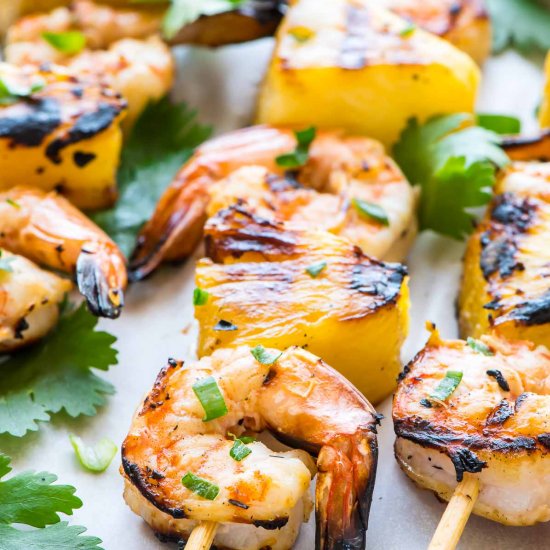 Coconut Pineapple Shrimp Skewers