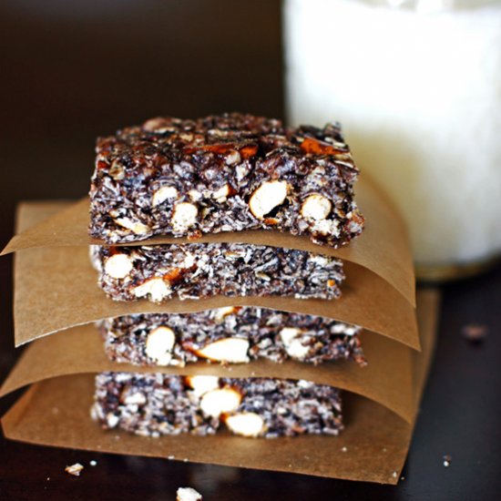 Dark Chocolate Pretzel Granola Bars