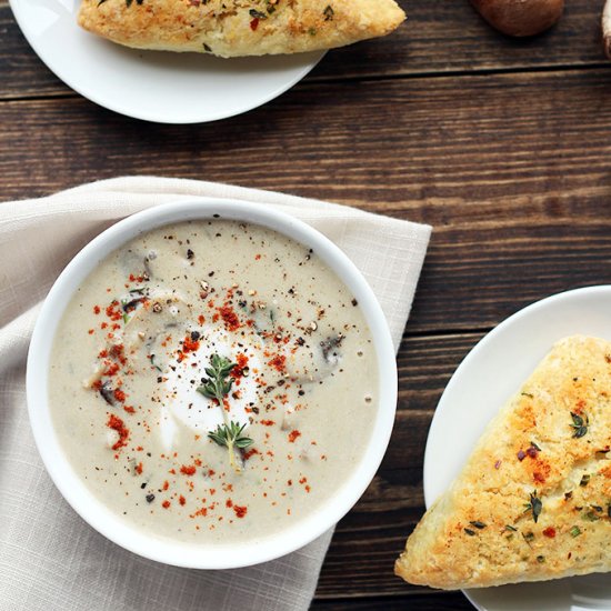 Mushroom Soup & Savoury Herb Scones