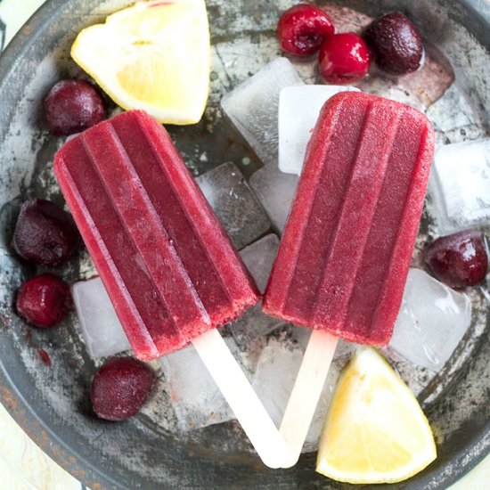 Amaretto Sour Cherry Popsicles