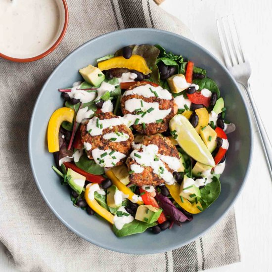 Cajun Salmon Slider Salad