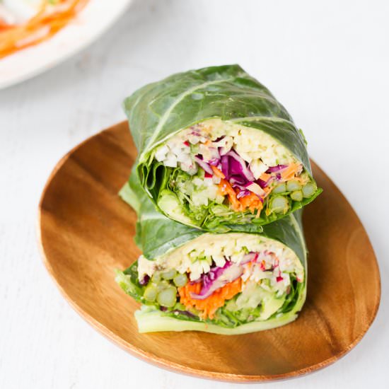 Hummus Collard Wraps