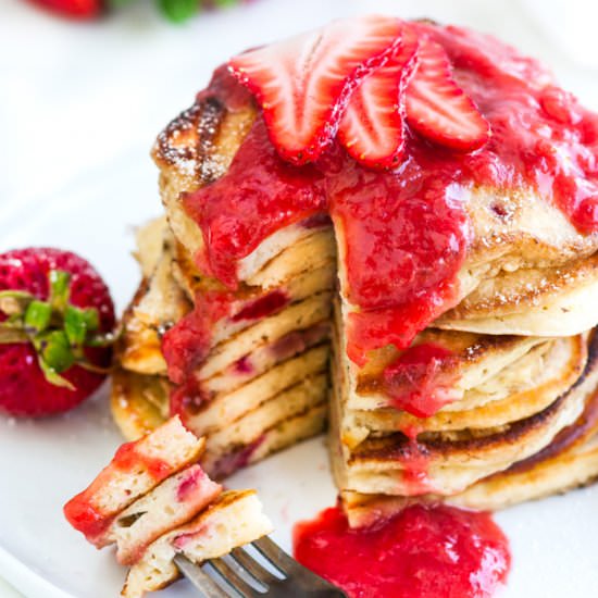 Strawberry Rhubarb Pancakes