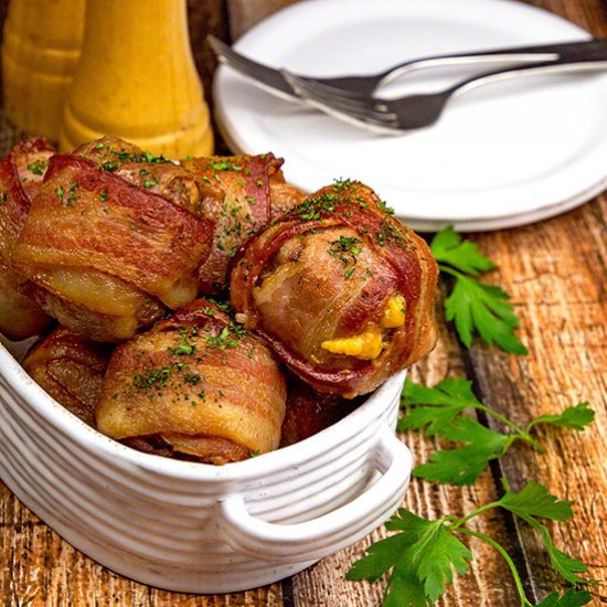 Bacon Cheese Stuffed Meatballs