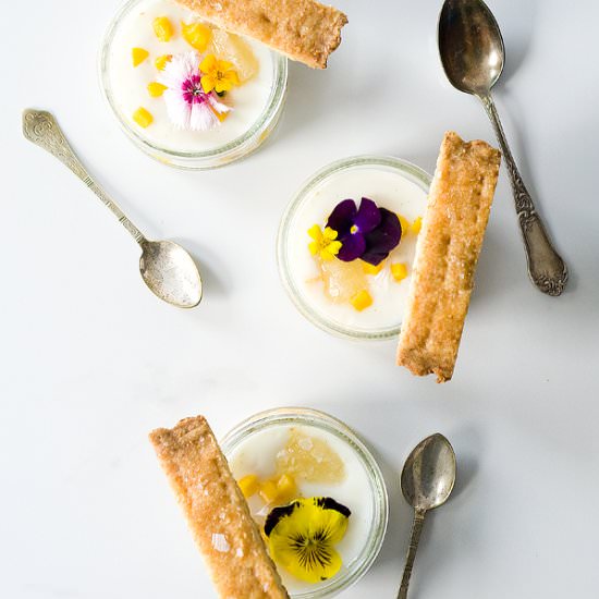 Panna Cotta & Coconut Shortbread