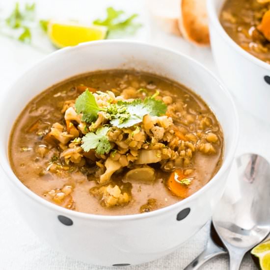 Cauliflower Carrot and Cumin Soup