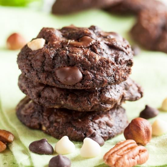 triple chocolate brownie cookies