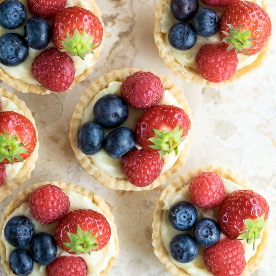 Lemon & White Chocolate Fruit Tarts