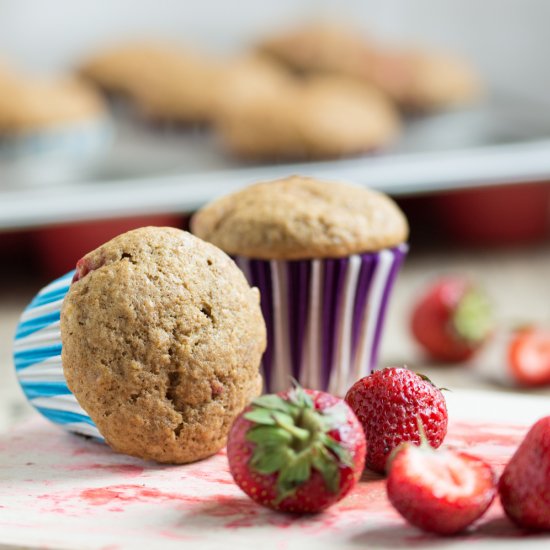 Strawberry-Banana Olive Oil Muffins