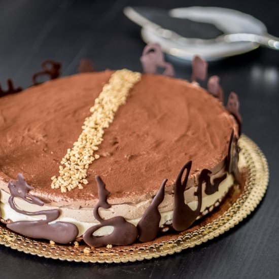 Triple chocolate mousse cake