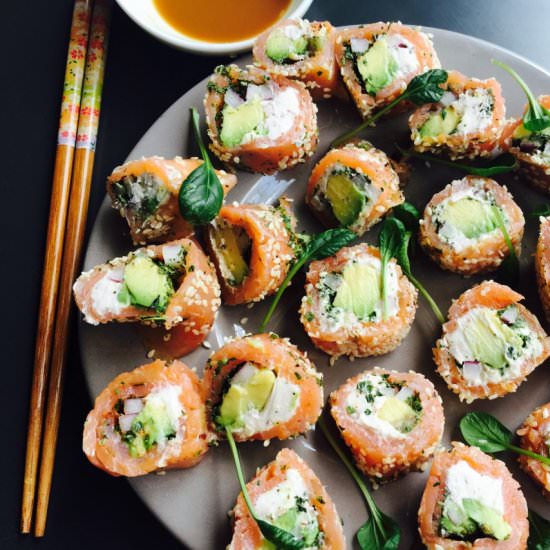 Salmon and Goat Cheese Rolls