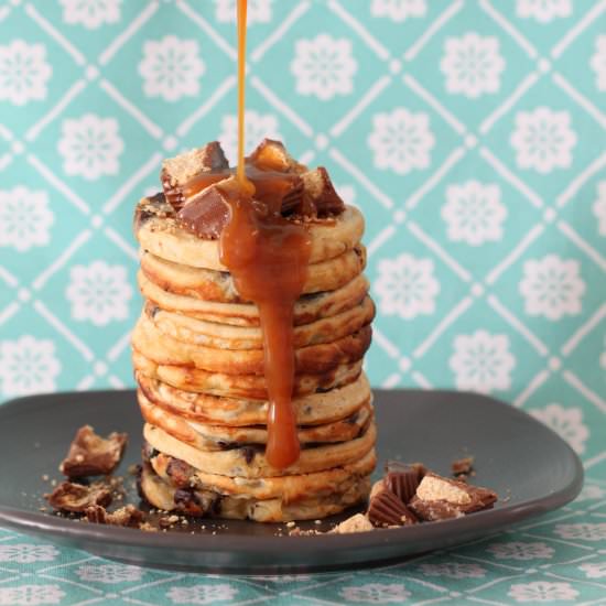 Chocolate chip peanut butter pancakes