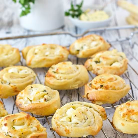 asparagus rolls with lemon butter