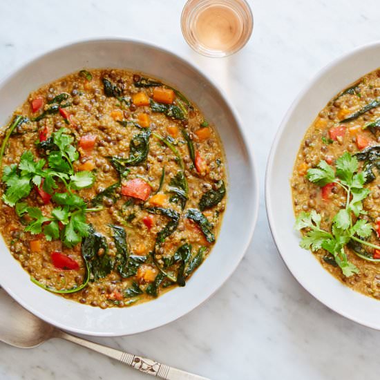 quinoa and lentil curry