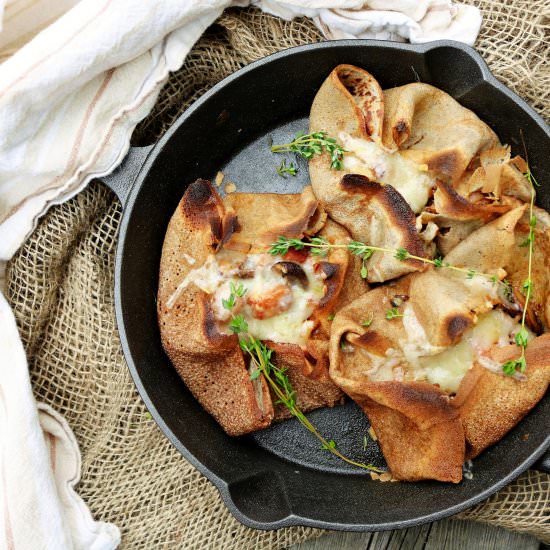 Mushroom, Ham and Buckwheat Crepes