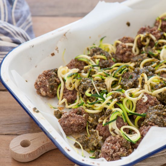 Green ‘Spaghetti’ & Meatballs