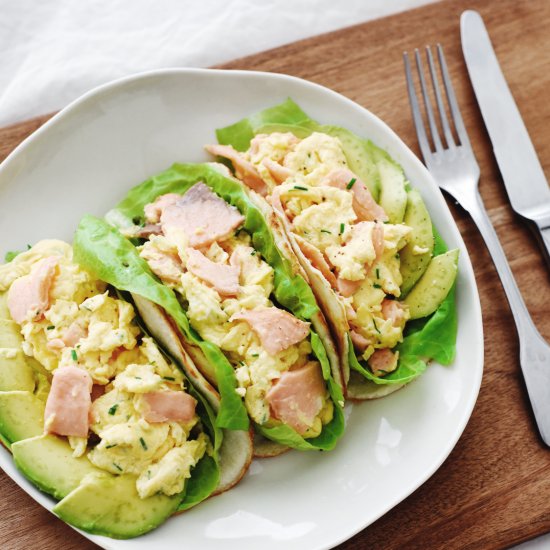 Breakfast taco’s with salmon