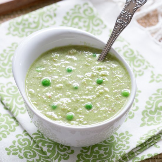 GREEN PEA AND BACON SOUP