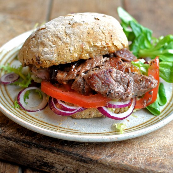 Lamb minute steak sandwiches