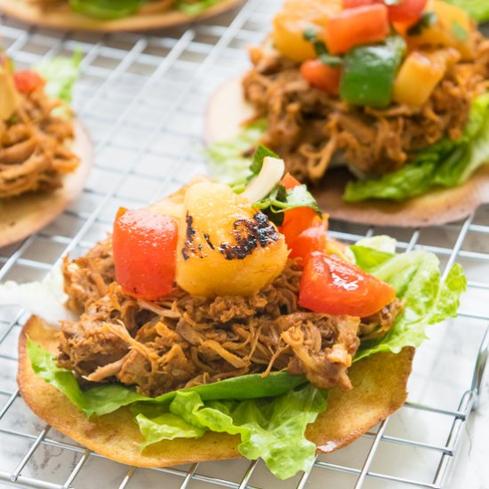 BBQ Pulled Pork Mexican Tostadas