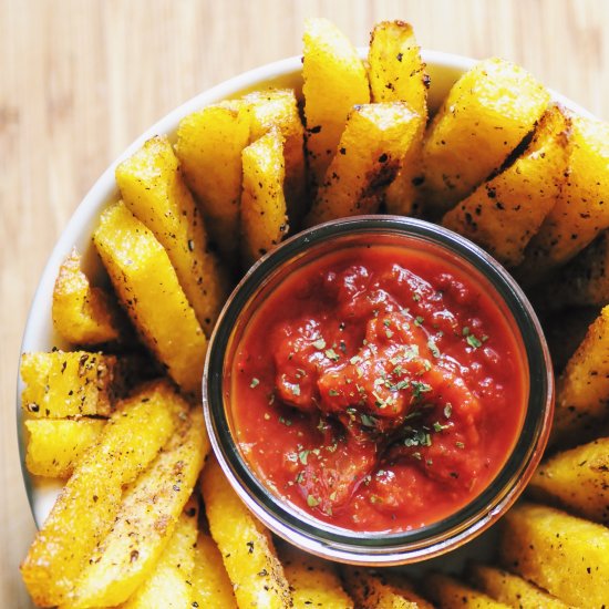 Baked Garlic Pepper Polenta Fries