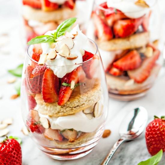 Basil Balsamic Strawberry Shortcake