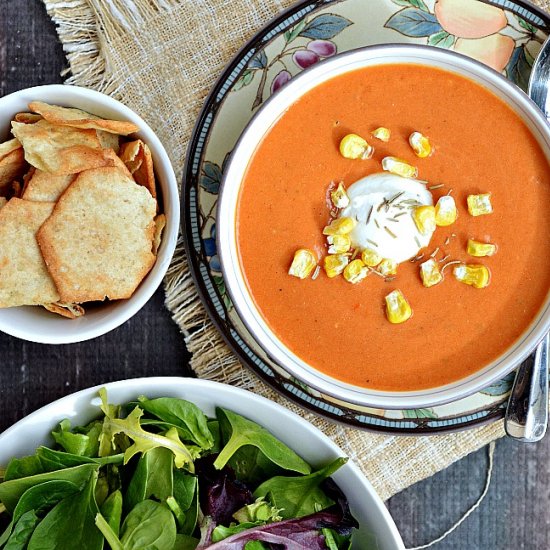 Roasted Grape Tomato Cream Soup