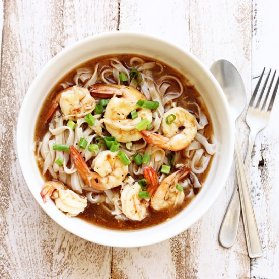 Noodle with Black Bean Prawns