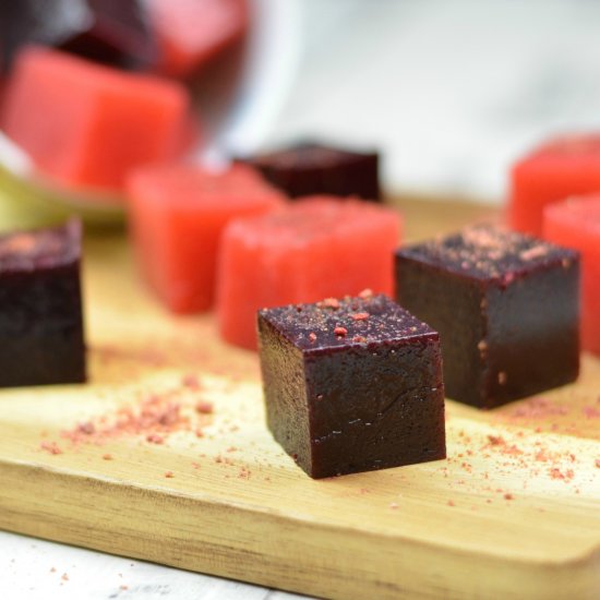 Paleo Gummies with Raspberry Dust