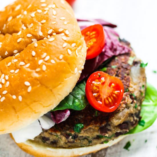 Mushroom Black Bean Burger