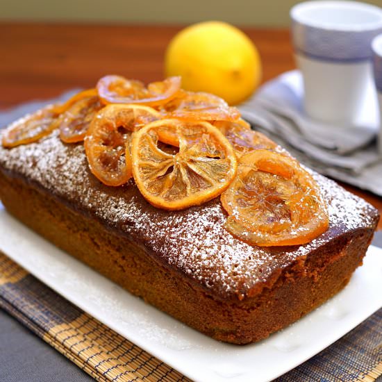 Matcha lemon drizzle cake