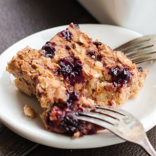 Healthy PB&J Baked Oatmeal