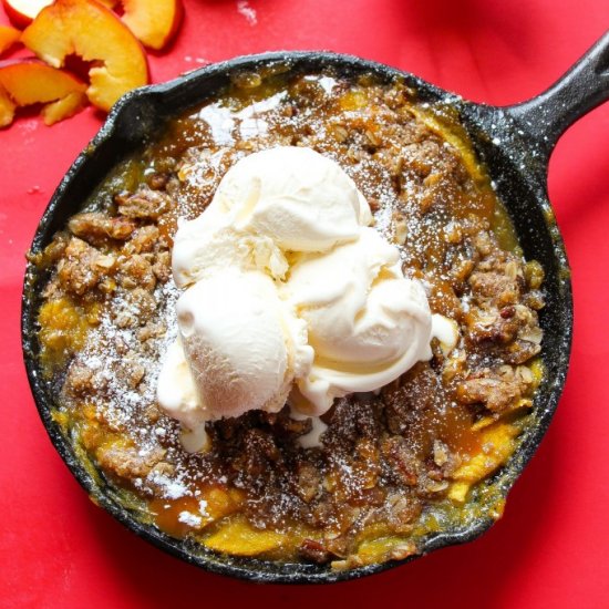 Salted Caramel Peach Crisp