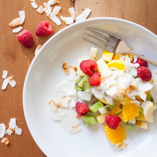 Fruit Salad with Vegan Coconut Dressing