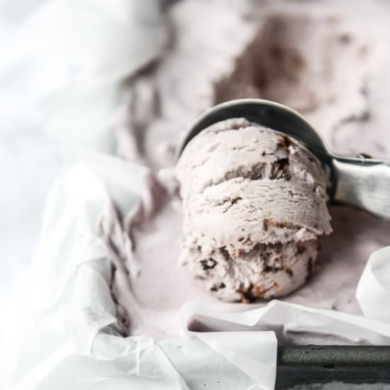 No Churn Blackberry Chip Ice Cream