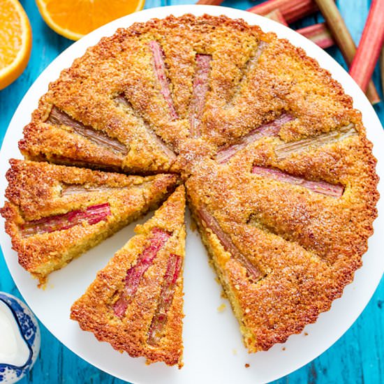 Rhubarb Amaretti Cake