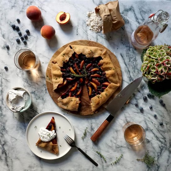 Peach and Blueberry Galette