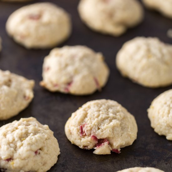 Rhubarb Lemon Drop Cookies