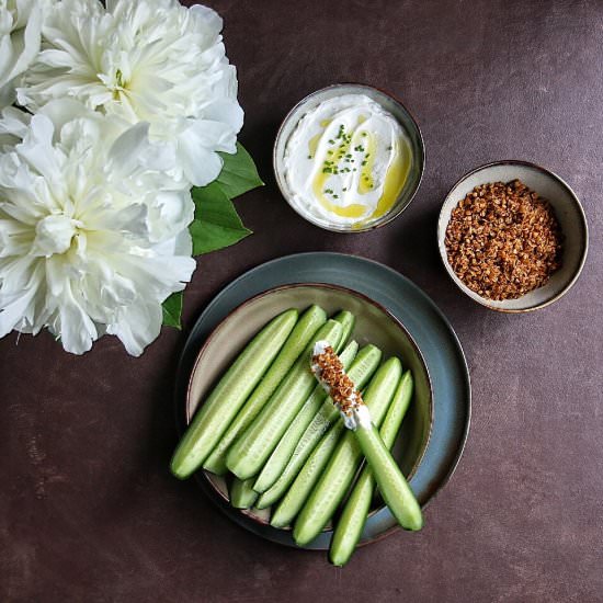 Savory Granola with cucumber