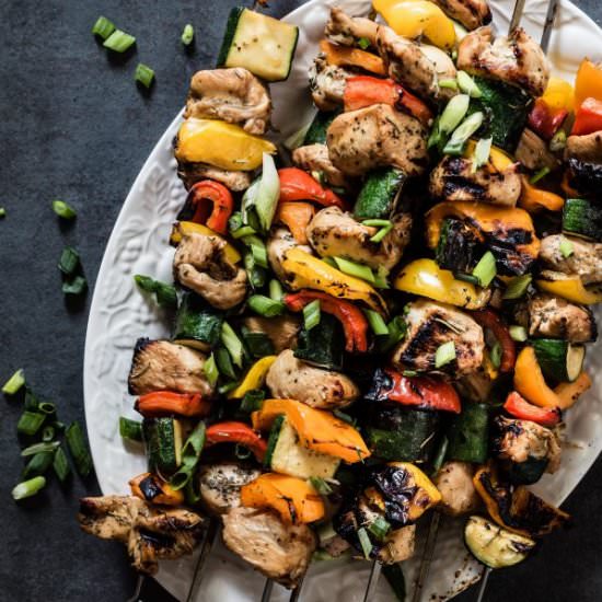 Grilled chicken kebabs