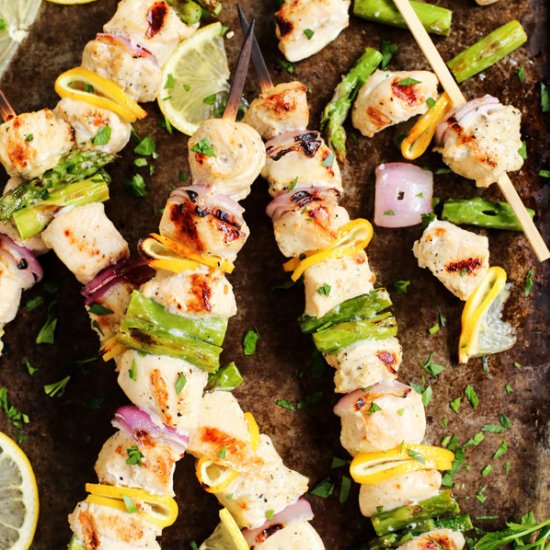 Lemon Pepper Chicken Kebabs