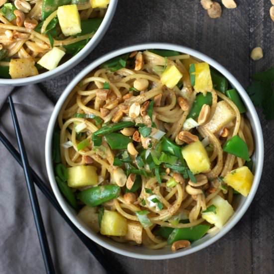 Coconut Sesame Noodles w/ Pineapple