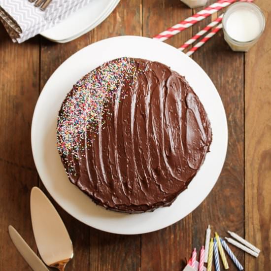 Yellow Cake with Chocolate Frosting