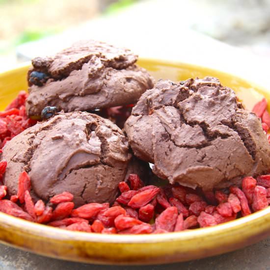 Dark Chocolate Mocha Goji Cookies