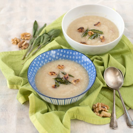 Celeriac, Sage and Walnut Soup