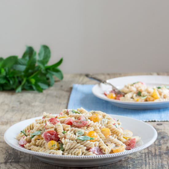 Creamy Whole-Wheat Fusilli Salad